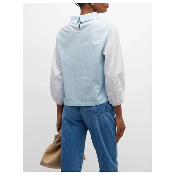 Harshman | Quiet Luxury Corp Core Perry Fold-over Neck Tunic Beige | S - Picture 6 of 16